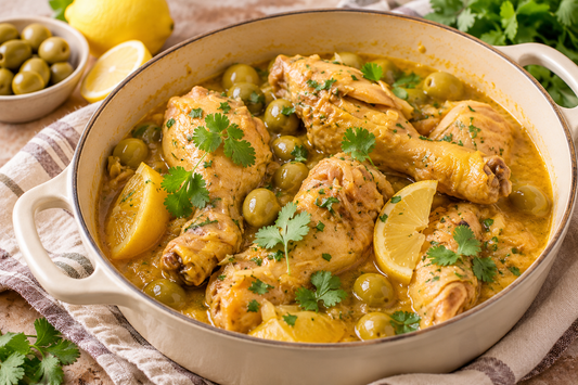 Cuisses de poulet au citron confit & olives